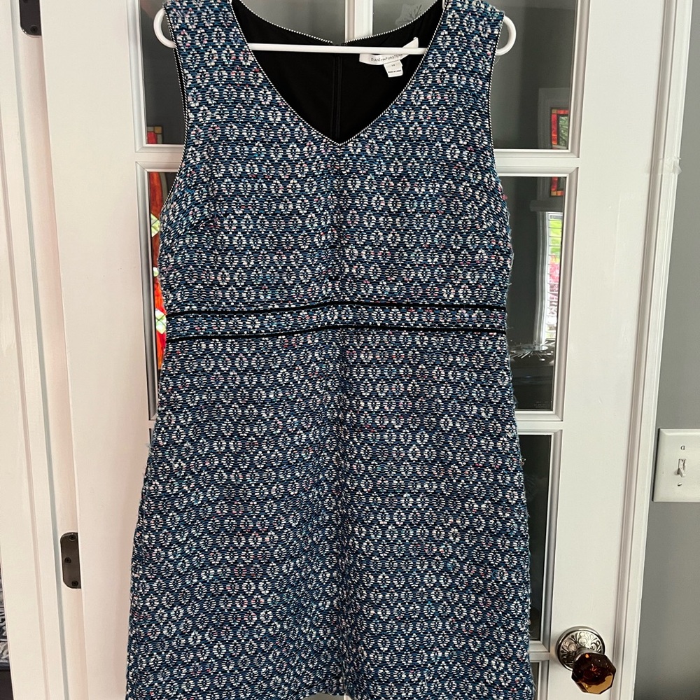 Elegant Blue Patterned Dress